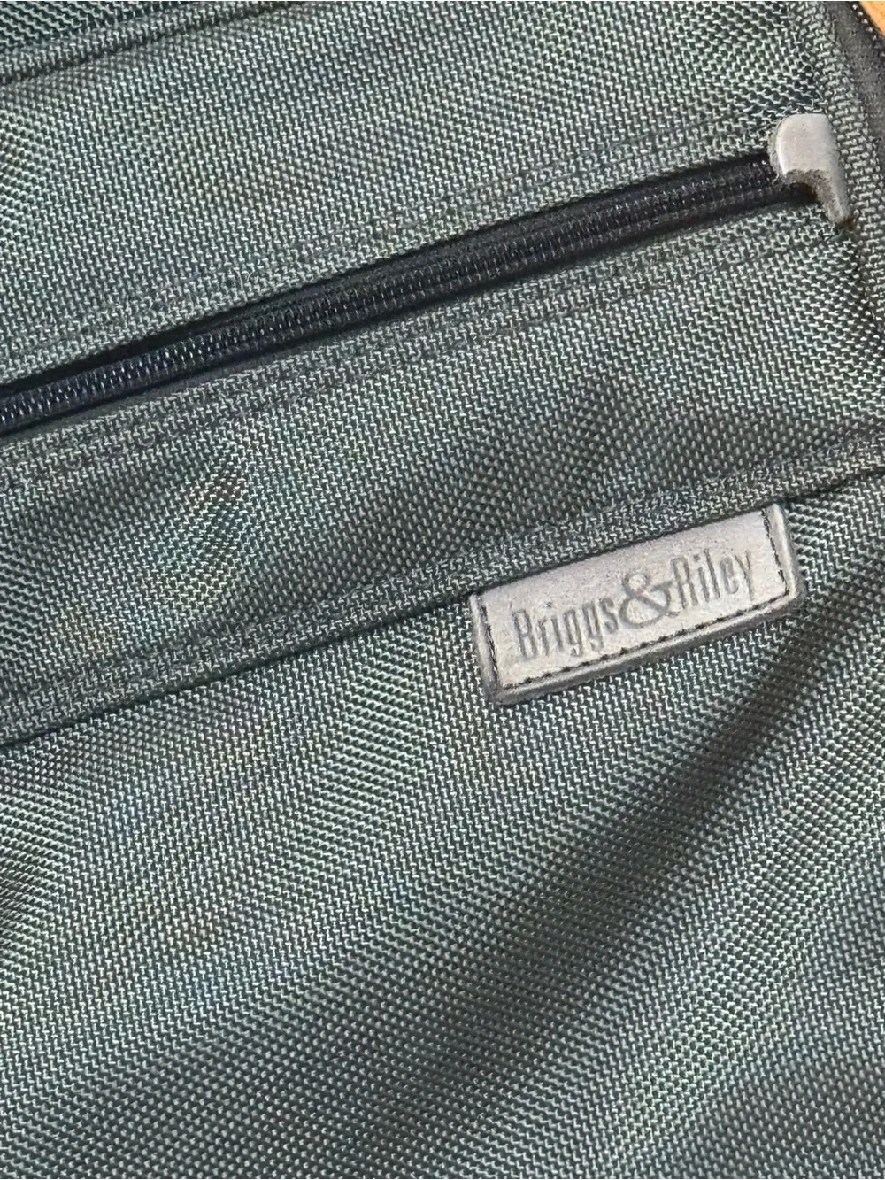 Briggs & Riley Olive Travel Garment Bag with Shoulder Strap